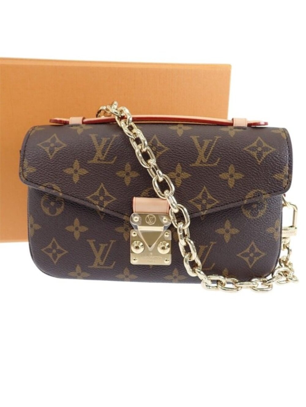 Louis Vuitton Pochette Metis Handbag Genus 3way Monogram Canvas Brown Gold